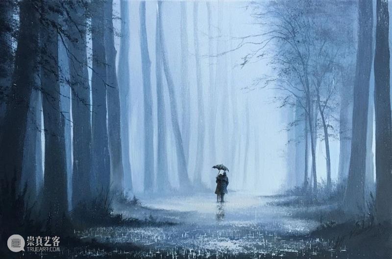 雨中的浪漫曲 雨中的浪漫曲 英国 画家 Rowland 雨中 情侣 作品 气息 雨状 图案 崇真艺客