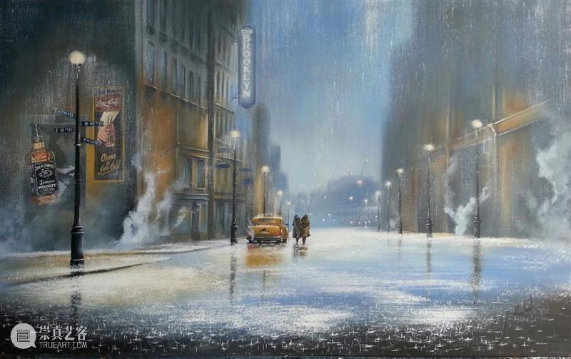 雨中的浪漫曲 雨中的浪漫曲 英国 画家 Rowland 雨中 情侣 作品 气息 雨状 图案 崇真艺客