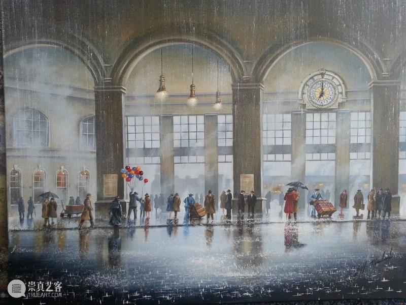 雨中的浪漫曲 雨中的浪漫曲 英国 画家 Rowland 雨中 情侣 作品 气息 雨状 图案 崇真艺客