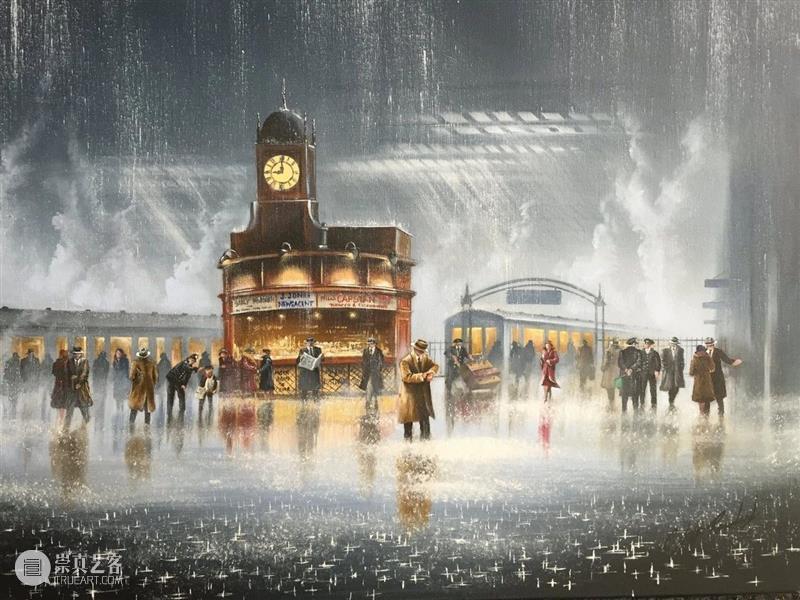 雨中的浪漫曲 雨中的浪漫曲 英国 画家 Rowland 雨中 情侣 作品 气息 雨状 图案 崇真艺客