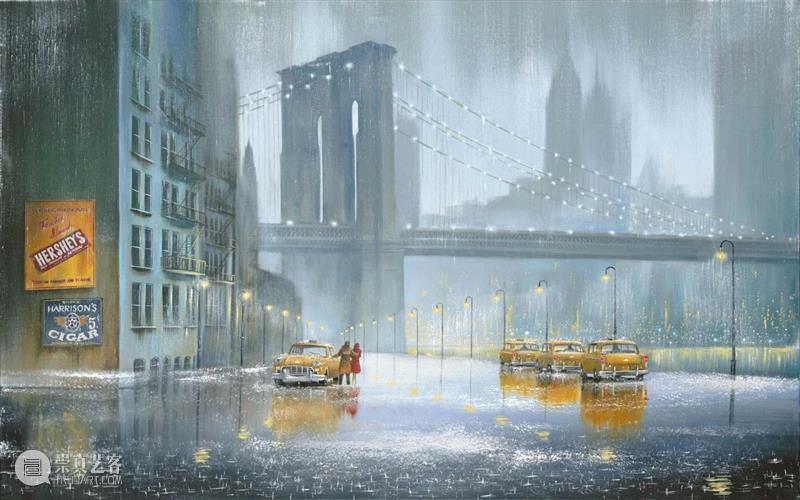 雨中的浪漫曲 雨中的浪漫曲 英国 画家 Rowland 雨中 情侣 作品 气息 雨状 图案 崇真艺客