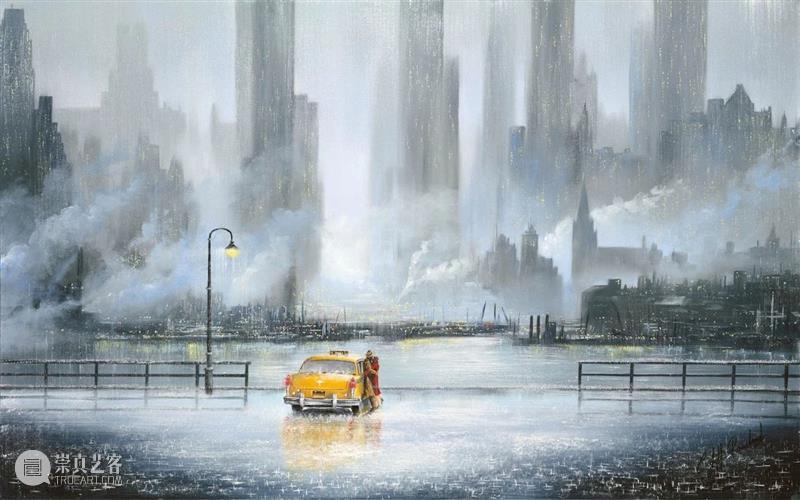 雨中的浪漫曲 雨中的浪漫曲 英国 画家 Rowland 雨中 情侣 作品 气息 雨状 图案 崇真艺客