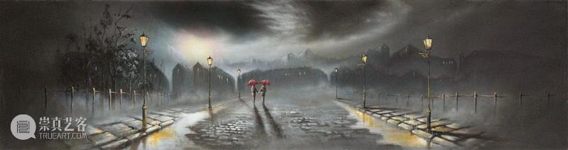 雨中的浪漫曲 雨中的浪漫曲 英国 画家 Rowland 雨中 情侣 作品 气息 雨状 图案 崇真艺客