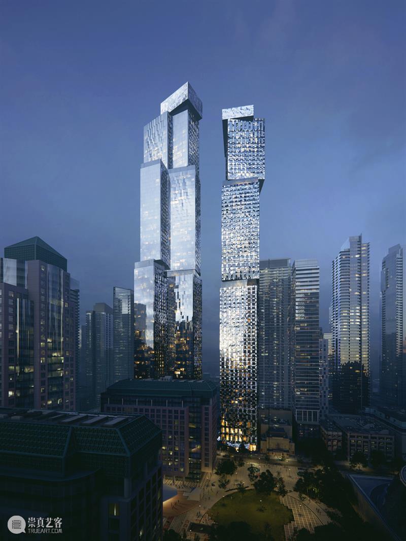 弗兰克·盖里事务所最高建筑：‘多伦多双塔楼’方案公布 弗兰克 盖里 建筑 事务所 多伦多 双塔楼 方案 LLP 地标公寓 塔楼 崇真艺客