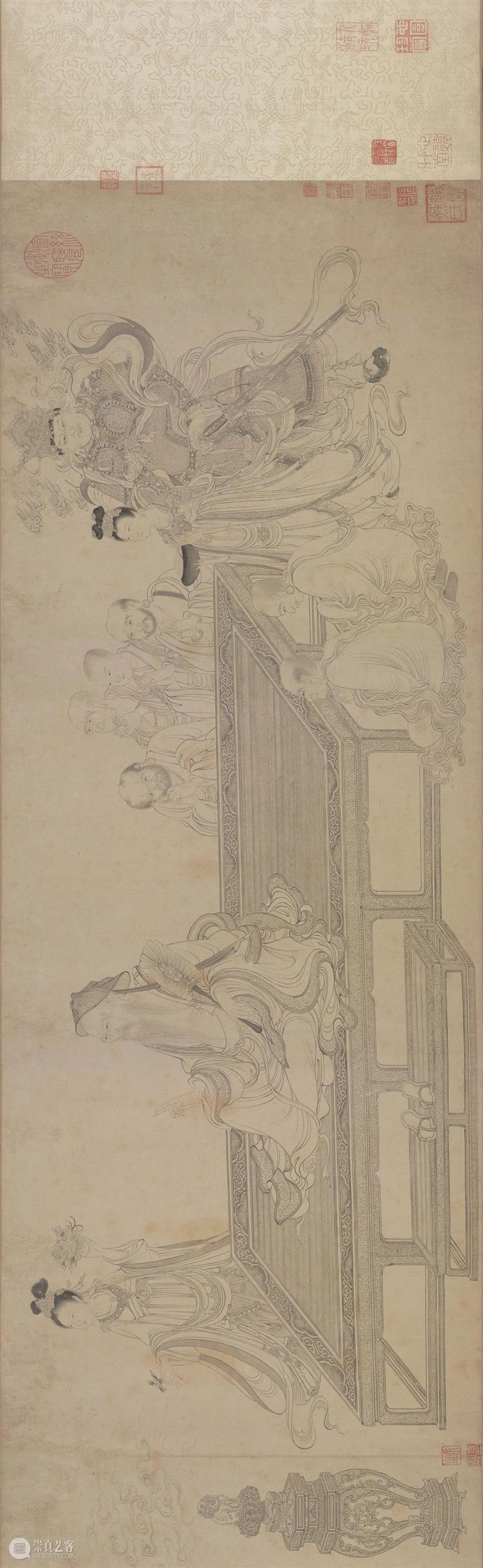 高清赏古画：故宫博物院藏维摩演教图卷免费下载 维摩演教图卷 故宫博物院 古画 纸本 白描 人物 TIFF 图像 维摩演教图 维摩诘所说经 崇真艺客