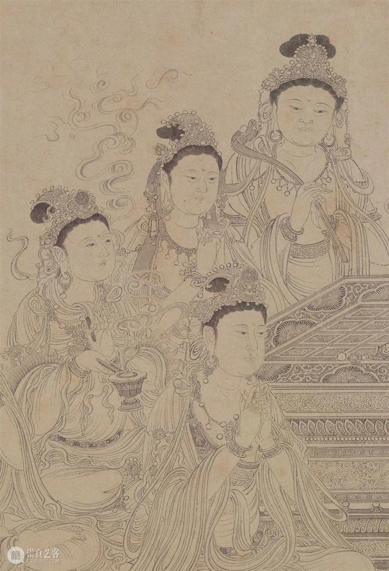 高清赏古画：故宫博物院藏维摩演教图卷免费下载 维摩演教图卷 故宫博物院 古画 纸本 白描 人物 TIFF 图像 维摩演教图 维摩诘所说经 崇真艺客