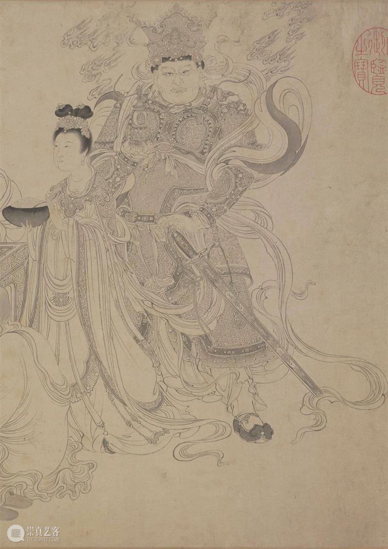 高清赏古画：故宫博物院藏维摩演教图卷免费下载 维摩演教图卷 故宫博物院 古画 纸本 白描 人物 TIFF 图像 维摩演教图 维摩诘所说经 崇真艺客