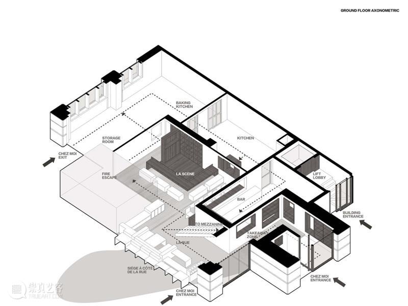 室内‘街景’，大连船埠餐厅 Chez Moi / 大棟建築 大连 室内 餐厅 船埠 街景 建筑 BAS Moi 项目 工作室 崇真艺客