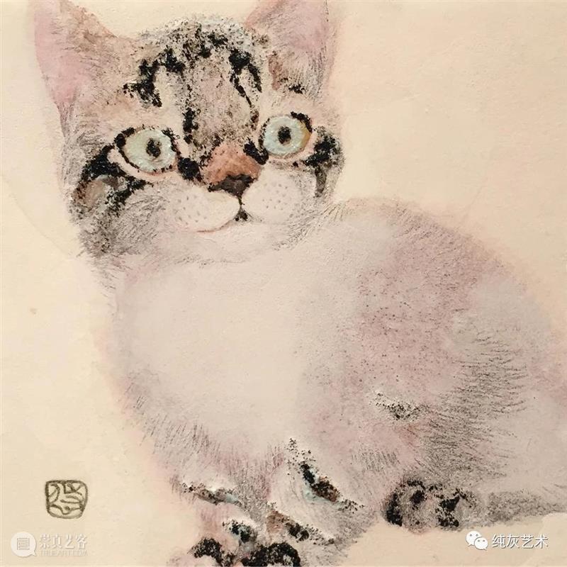 慵懒温和的猫咪 猫咪 日本 插画师 haruka kuno 矿物 颜料 金箔 银箔 兔子 崇真艺客