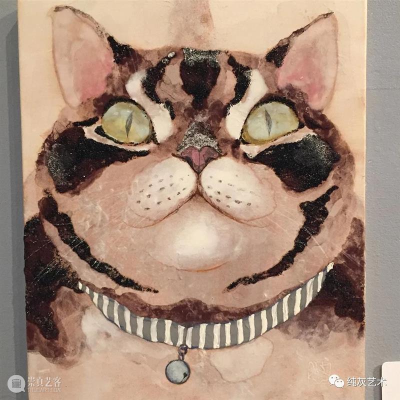 慵懒温和的猫咪 猫咪 日本 插画师 haruka kuno 矿物 颜料 金箔 银箔 兔子 崇真艺客