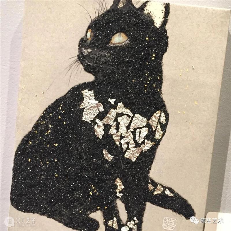 慵懒温和的猫咪 猫咪 日本 插画师 haruka kuno 矿物 颜料 金箔 银箔 兔子 崇真艺客