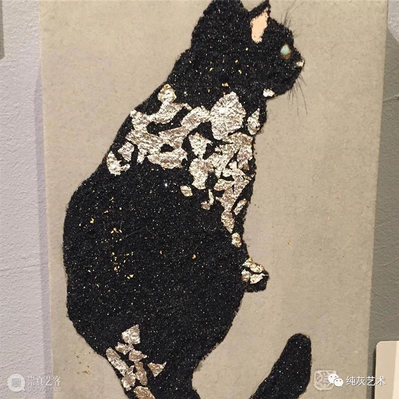 慵懒温和的猫咪 猫咪 日本 插画师 haruka kuno 矿物 颜料 金箔 银箔 兔子 崇真艺客