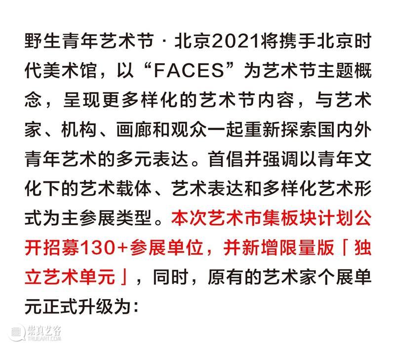 开启报名—北京时代美术馆6月携手2021野生青年艺术节 视频资讯 YAF 青年 艺术节 北京时代美术馆 杭州 纪录 短片 现场 主办方 Islands Art 崇真艺客