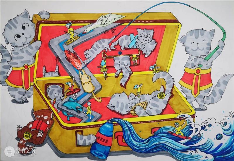 云征集 | “想象力大师”儿童插画大赛投稿作品精选（7） —— “喵星人”系列 想象力 大师 儿童 插画 作品 大赛 喵星人 系列 童话 主题 崇真艺客