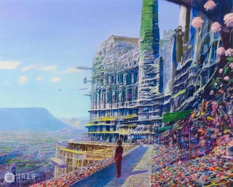 正在展出 | 宫崎骏动画场景原画师井上直久的梦幻世界 井上直久 宫崎骏 场景 动画 画师 梦幻世界 空中花园 丙烯 地方 笔触 崇真艺客