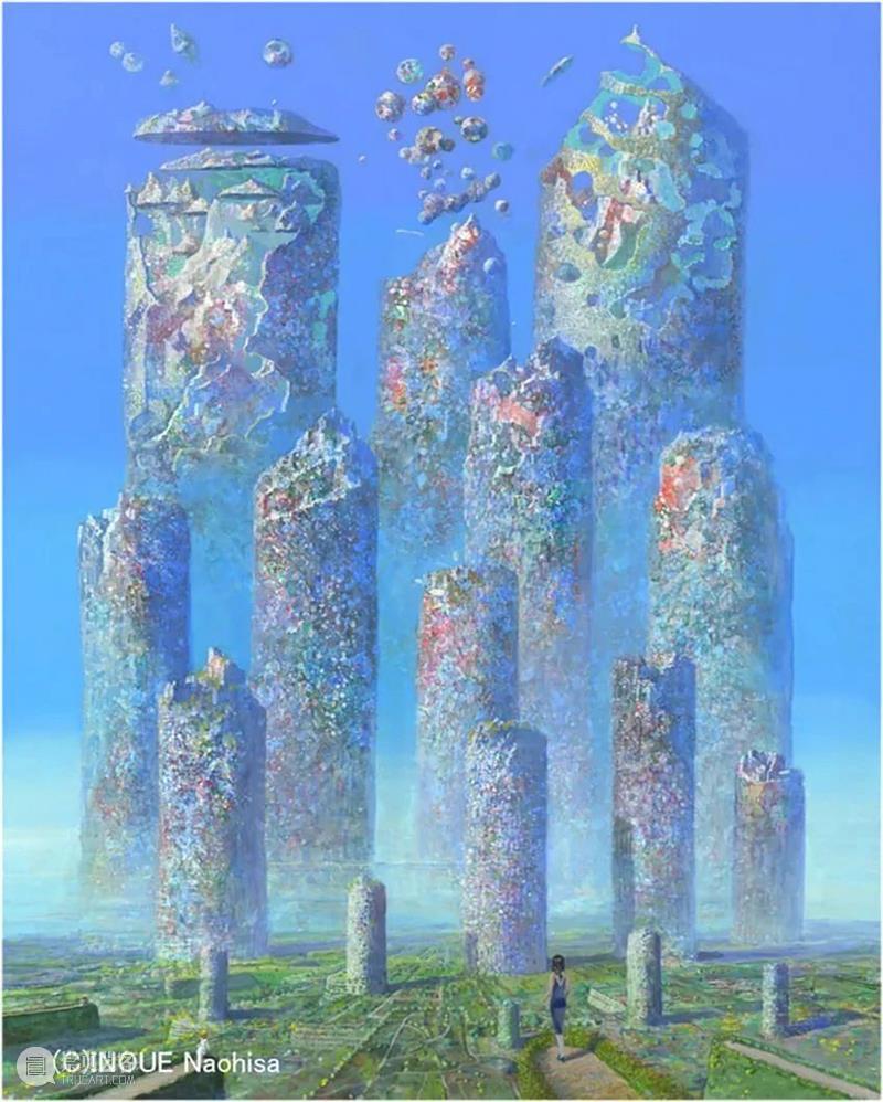 正在展出 | 宫崎骏动画场景原画师井上直久的梦幻世界 井上直久 宫崎骏 场景 动画 画师 梦幻世界 空中花园 丙烯 地方 笔触 崇真艺客