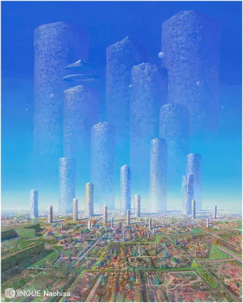 正在展出 | 宫崎骏动画场景原画师井上直久的梦幻世界 井上直久 宫崎骏 场景 动画 画师 梦幻世界 空中花园 丙烯 地方 笔触 崇真艺客