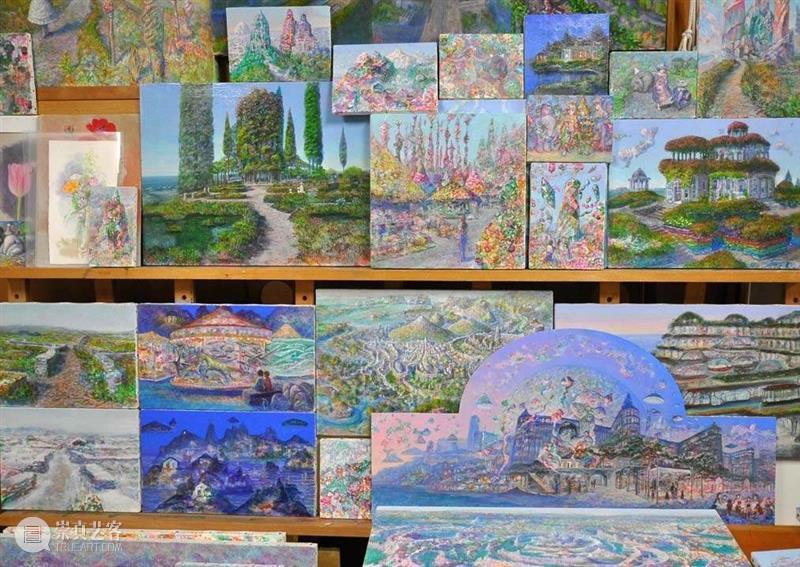 正在展出 | 宫崎骏动画场景原画师井上直久的梦幻世界 井上直久 宫崎骏 场景 动画 画师 梦幻世界 空中花园 丙烯 地方 笔触 崇真艺客