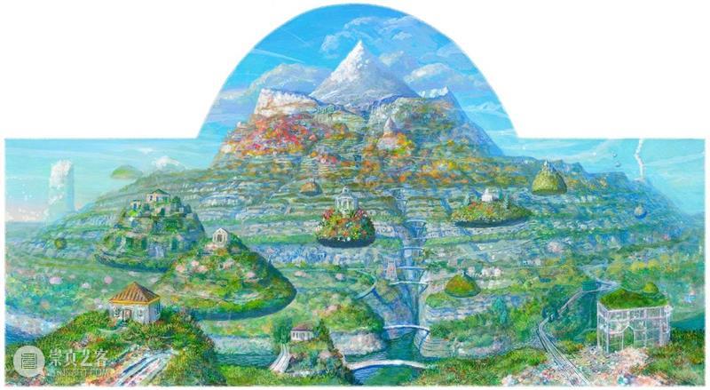 正在展出 | 宫崎骏动画场景原画师井上直久的梦幻世界 井上直久 宫崎骏 场景 动画 画师 梦幻世界 空中花园 丙烯 地方 笔触 崇真艺客