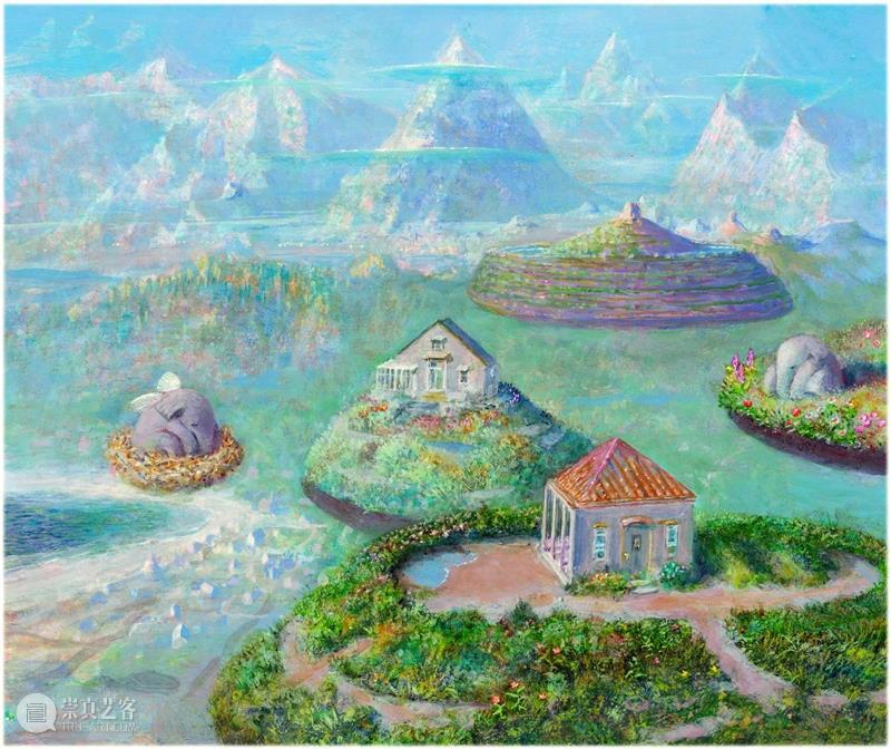 正在展出 | 宫崎骏动画场景原画师井上直久的梦幻世界 井上直久 宫崎骏 场景 动画 画师 梦幻世界 空中花园 丙烯 地方 笔触 崇真艺客