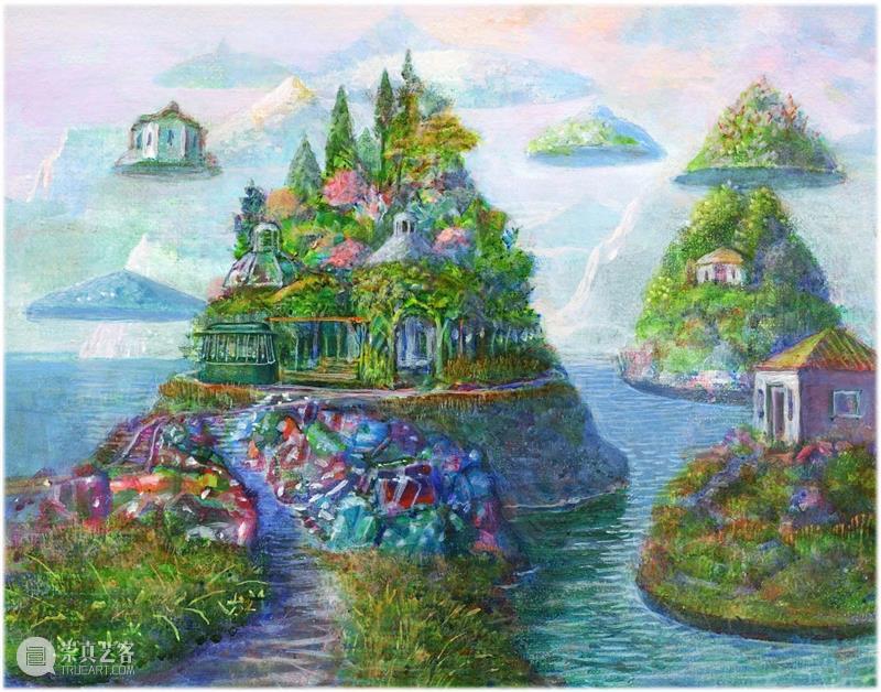 正在展出 | 宫崎骏动画场景原画师井上直久的梦幻世界 井上直久 宫崎骏 场景 动画 画师 梦幻世界 空中花园 丙烯 地方 笔触 崇真艺客