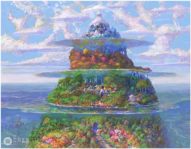 正在展出 | 宫崎骏动画场景原画师井上直久的梦幻世界 井上直久 宫崎骏 场景 动画 画师 梦幻世界 空中花园 丙烯 地方 笔触 崇真艺客