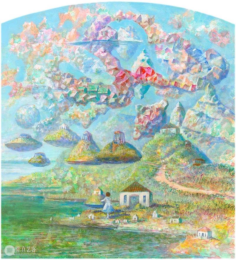 正在展出 | 宫崎骏动画场景原画师井上直久的梦幻世界 井上直久 宫崎骏 场景 动画 画师 梦幻世界 空中花园 丙烯 地方 笔触 崇真艺客