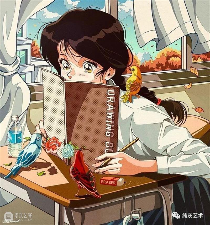 有怀旧青春气息的少女插画 插画 青春 气息 少女 韩国 插画师 风格 动漫 黄金 年代 崇真艺客