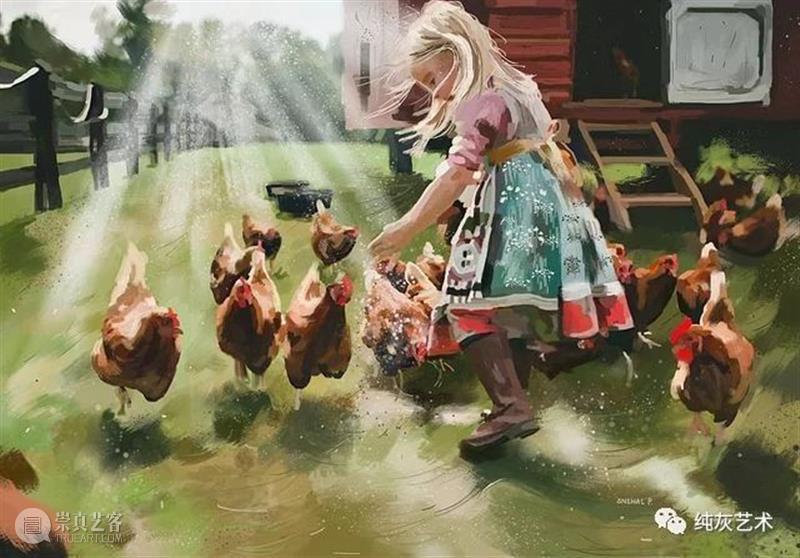 美好的孩童时光  纯灰艺术 孩童 时光 印度 艺术家 笔下 颜色 画面 人物 光影 视觉 崇真艺客