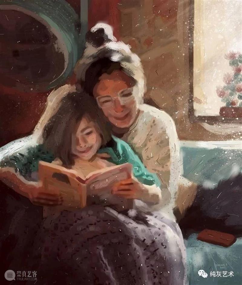美好的孩童时光  纯灰艺术 孩童 时光 印度 艺术家 笔下 颜色 画面 人物 光影 视觉 崇真艺客