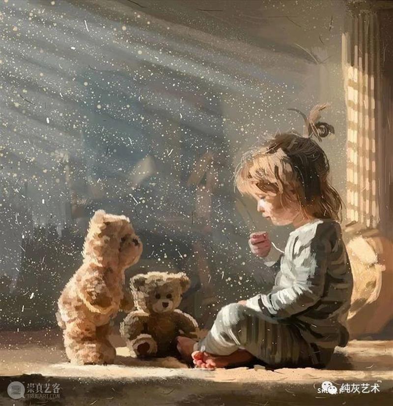 美好的孩童时光  纯灰艺术 孩童 时光 印度 艺术家 笔下 颜色 画面 人物 光影 视觉 崇真艺客