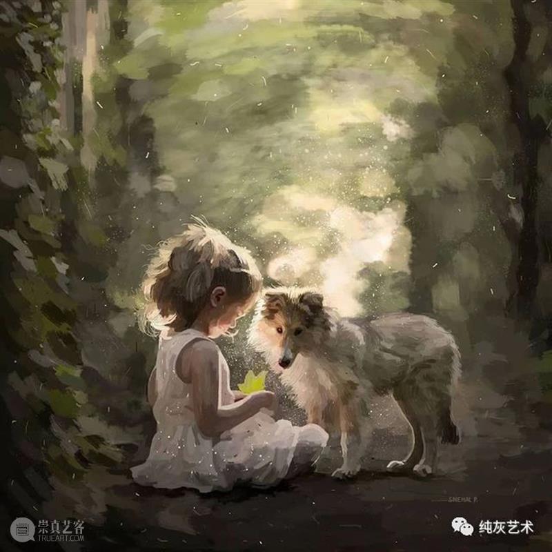 美好的孩童时光  纯灰艺术 孩童 时光 印度 艺术家 笔下 颜色 画面 人物 光影 视觉 崇真艺客