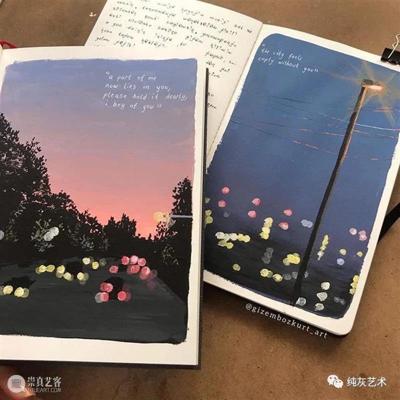 想走进她的速写本里去 速写本 土耳其 艺术家 落日 余晖 海面 小景 作品 往期 好文 崇真艺客