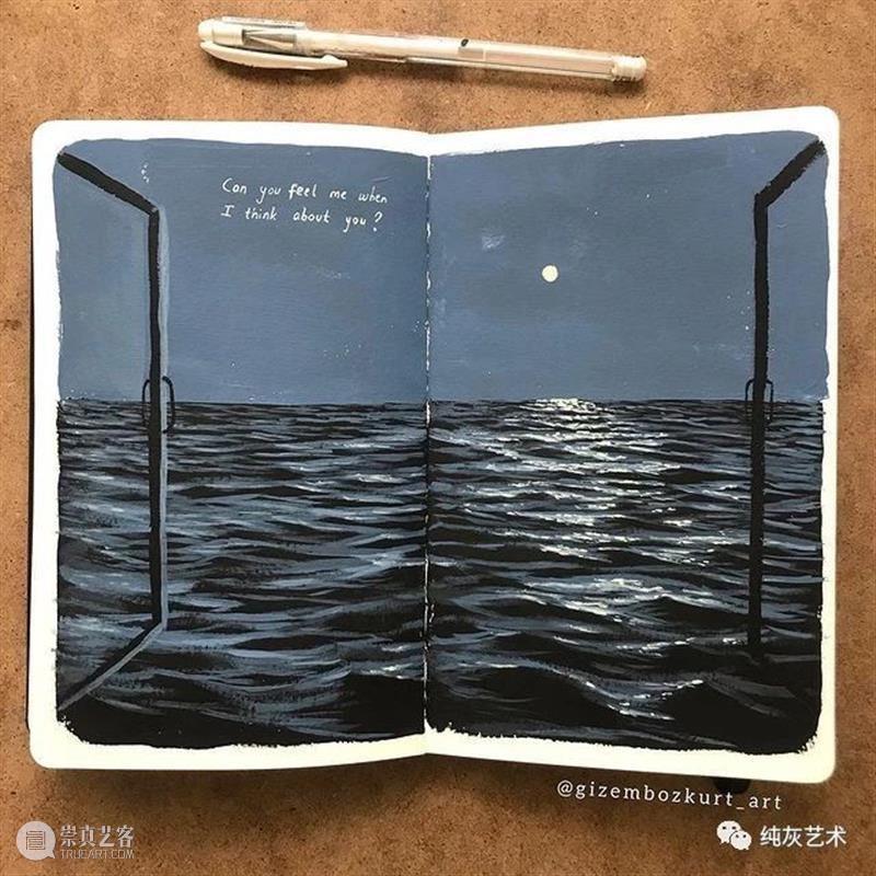 想走进她的速写本里去 速写本 土耳其 艺术家 落日 余晖 海面 小景 作品 往期 好文 崇真艺客