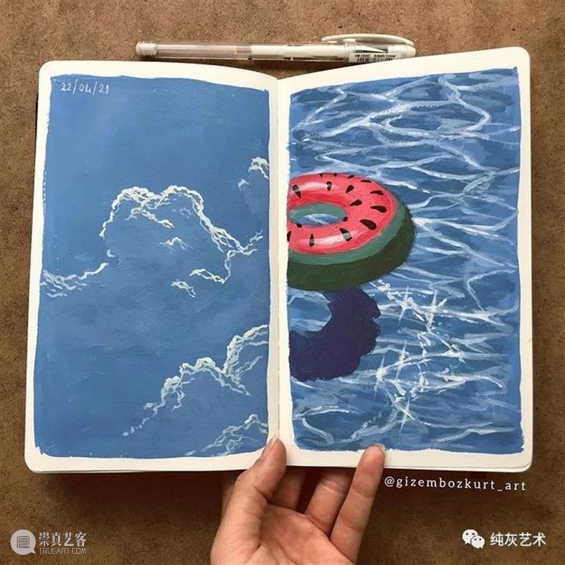 想走进她的速写本里去 速写本 土耳其 艺术家 落日 余晖 海面 小景 作品 往期 好文 崇真艺客