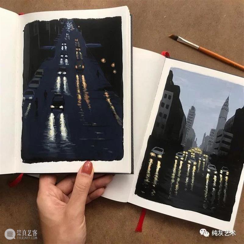 想走进她的速写本里去 速写本 土耳其 艺术家 落日 余晖 海面 小景 作品 往期 好文 崇真艺客