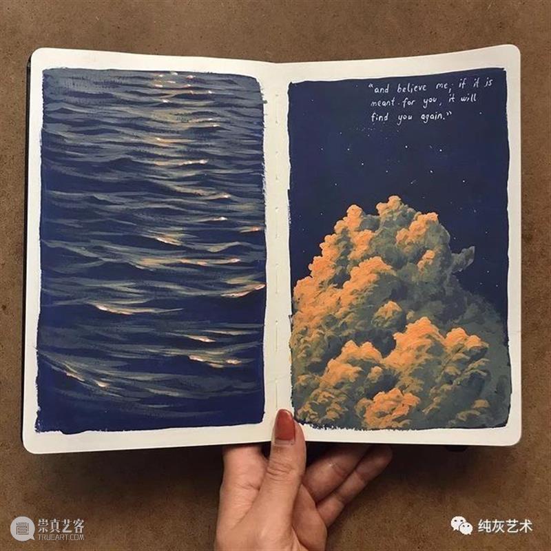 想走进她的速写本里去 速写本 土耳其 艺术家 落日 余晖 海面 小景 作品 往期 好文 崇真艺客