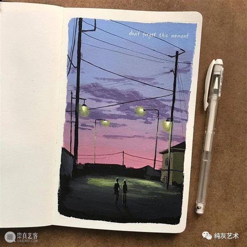 想走进她的速写本里去 速写本 土耳其 艺术家 落日 余晖 海面 小景 作品 往期 好文 崇真艺客