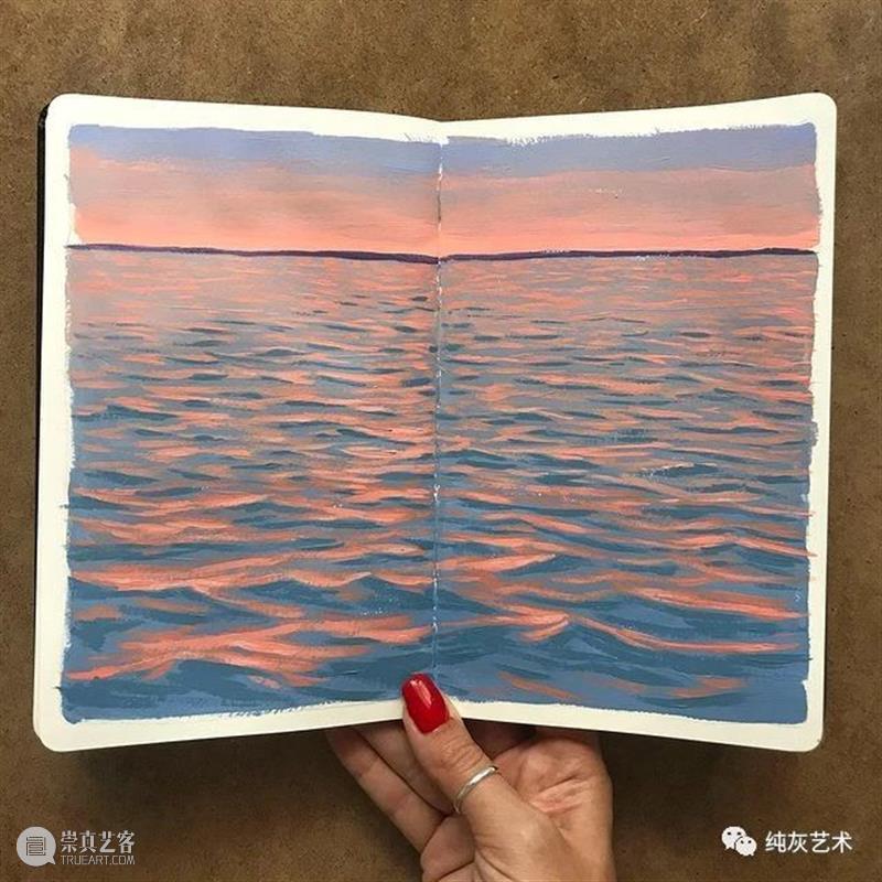 想走进她的速写本里去 速写本 土耳其 艺术家 落日 余晖 海面 小景 作品 往期 好文 崇真艺客