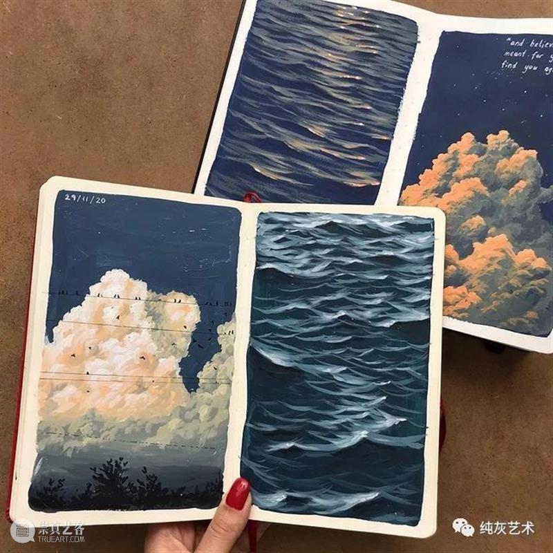 想走进她的速写本里去 速写本 土耳其 艺术家 落日 余晖 海面 小景 作品 往期 好文 崇真艺客