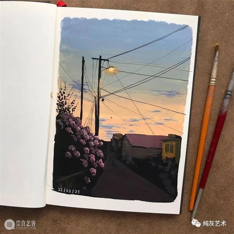 想走进她的速写本里去 速写本 土耳其 艺术家 落日 余晖 海面 小景 作品 往期 好文 崇真艺客