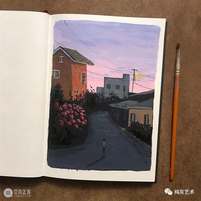 想走进她的速写本里去 速写本 土耳其 艺术家 落日 余晖 海面 小景 作品 往期 好文 崇真艺客