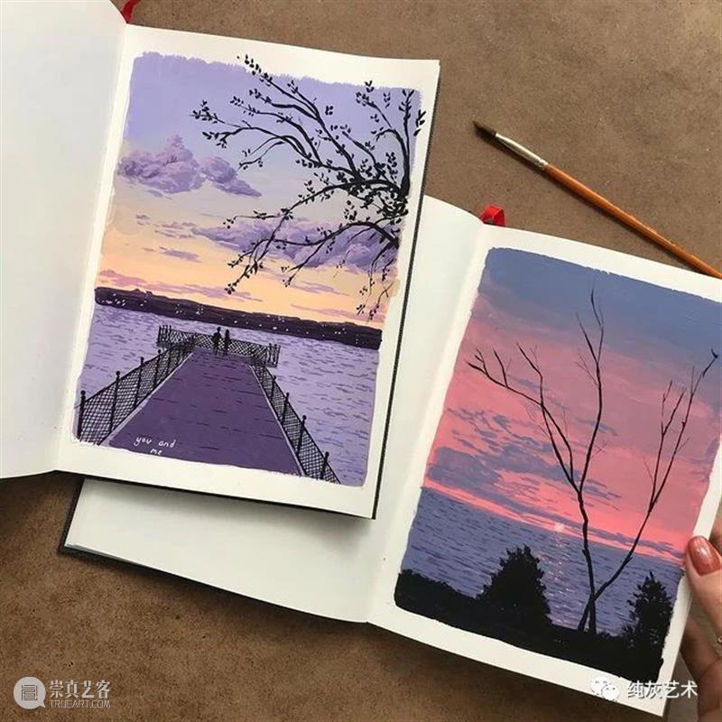 想走进她的速写本里去 速写本 土耳其 艺术家 落日 余晖 海面 小景 作品 往期 好文 崇真艺客