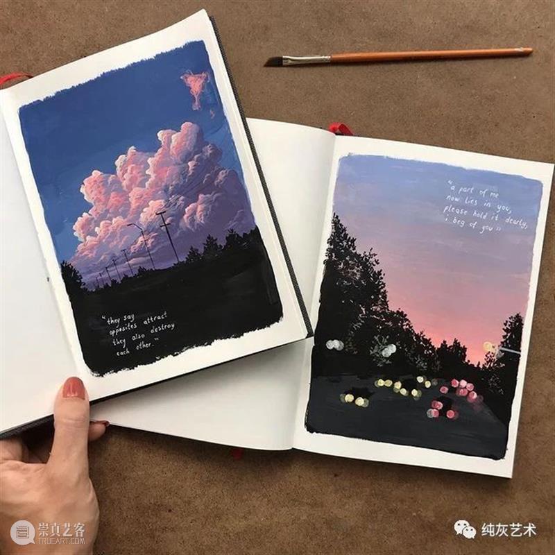 想走进她的速写本里去 速写本 土耳其 艺术家 落日 余晖 海面 小景 作品 往期 好文 崇真艺客