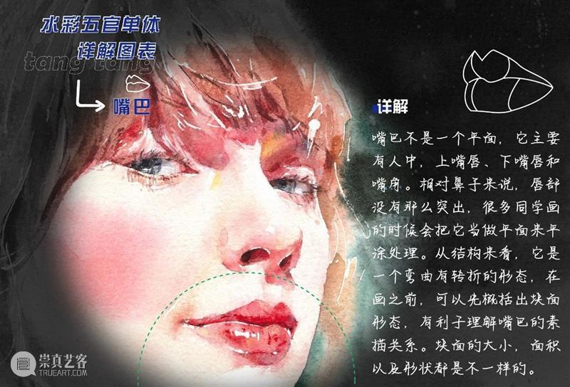 超干！水彩五官单体详解图表 水彩 五官 单体 图表 详解 人像 技巧 艺术 氛围感 前方 崇真艺客