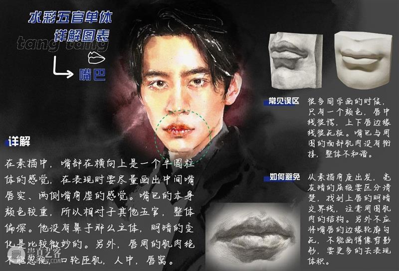 超干！水彩五官单体详解图表 水彩 五官 单体 图表 详解 人像 技巧 艺术 氛围感 前方 崇真艺客