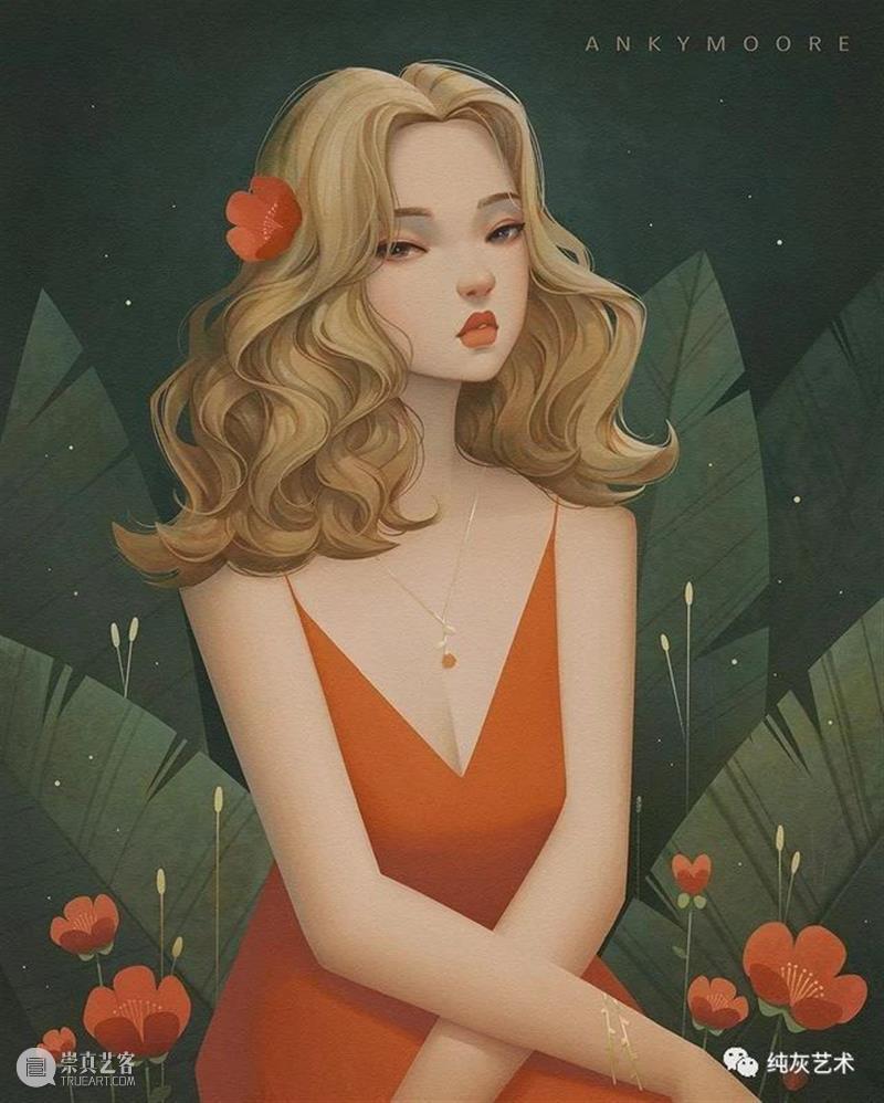 复古风的气质少女插画 插画 气质 少女 风格 色调 画面 笔下 女性 气场 人物 崇真艺客