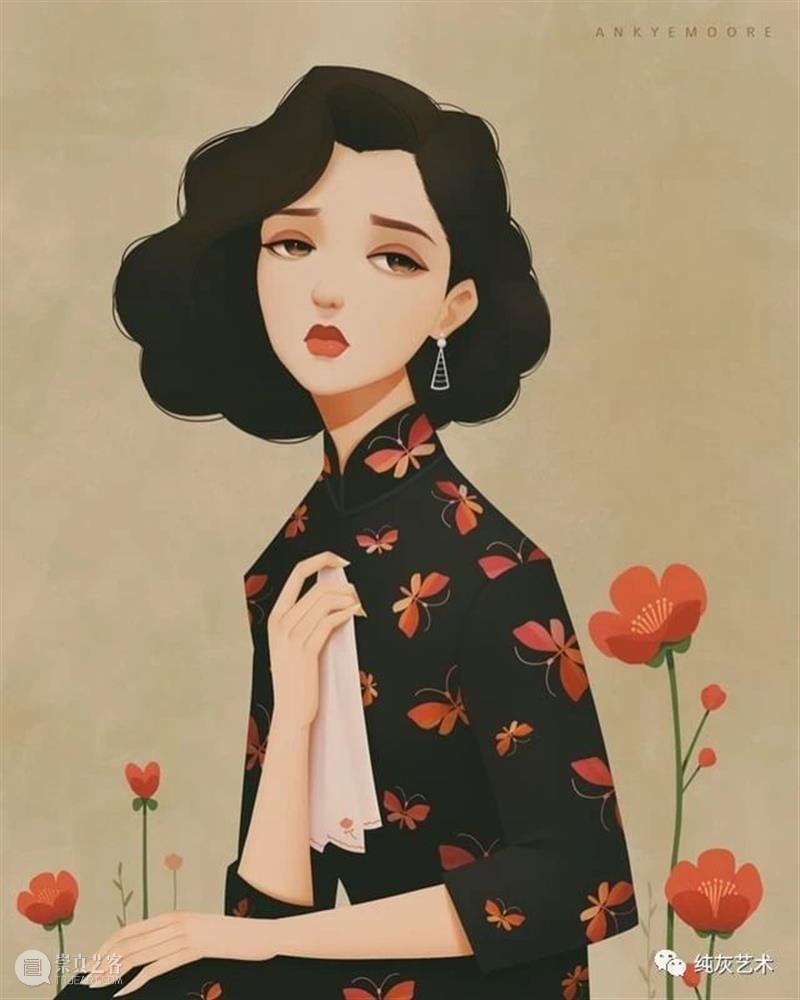 复古风的气质少女插画 插画 气质 少女 风格 色调 画面 笔下 女性 气场 人物 崇真艺客