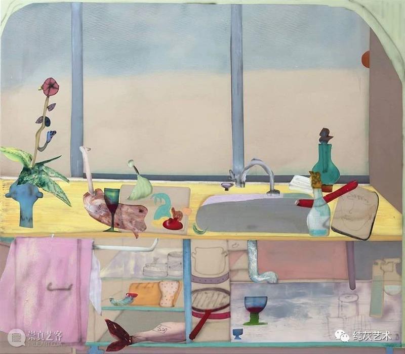 色彩的碰撞衔接  纯灰艺术 色彩 德国 艺术家 Fabian Treibe 画作 室内 主题 现实 看法 崇真艺客