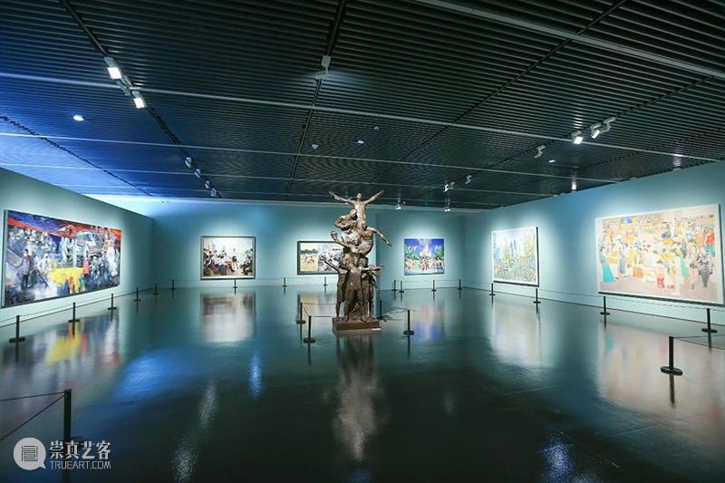 【中华艺术宫｜日出东方】冒怀苏《拼搏——上海南浦大桥工地之夜》 冒怀苏 拼搏 上海南浦大桥 工地 中华艺术宫 日出东方 版画 作品 先生 套色 崇真艺客